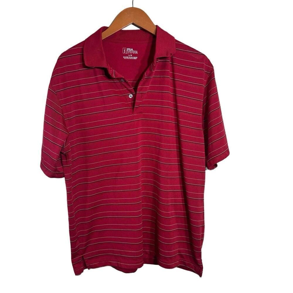 PGA Tour Red Polo Shirt Size L, SKU: 109-3081